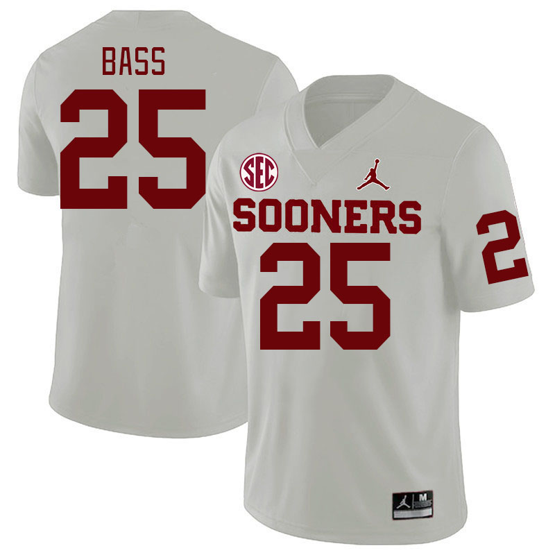 #25 Andy Bass Oklahoma Sooners 2024 SEC Conference College Football Jerseys-White